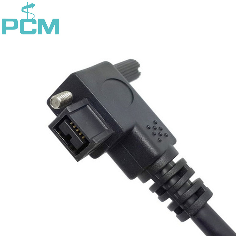 90 degree left angle 1394B firewire 9pin to 9pin data cable with screw